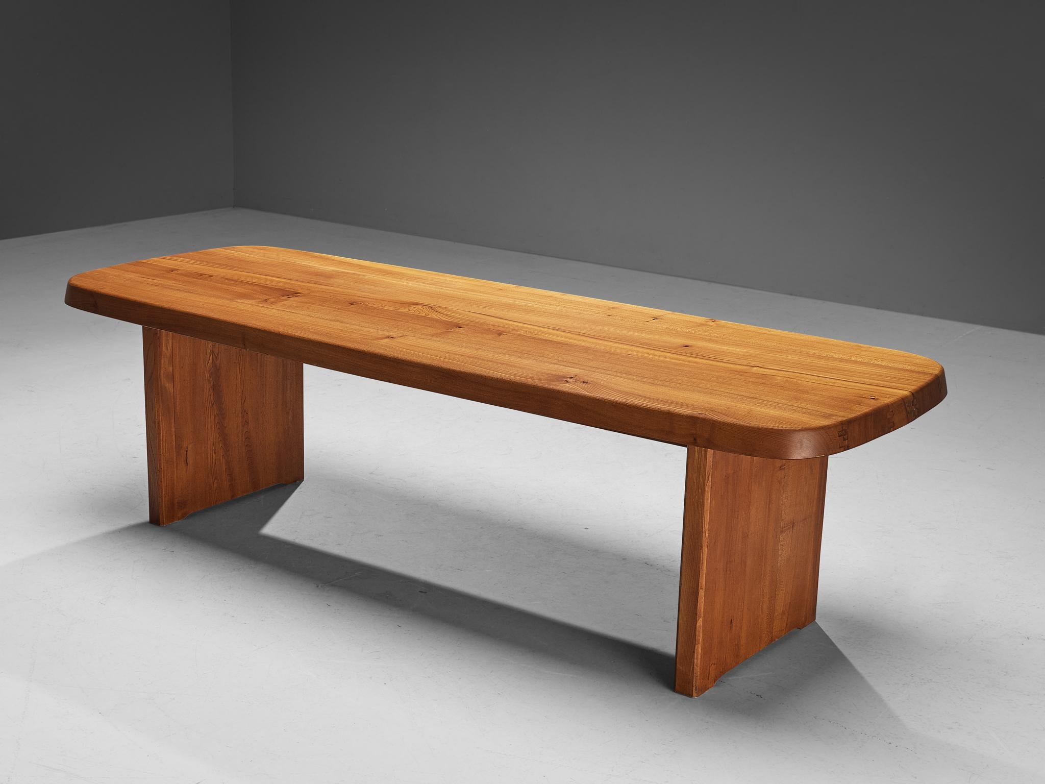 Early Pierre Chapo 'T20A' Dining Table in Solid Elm  For Sale 1