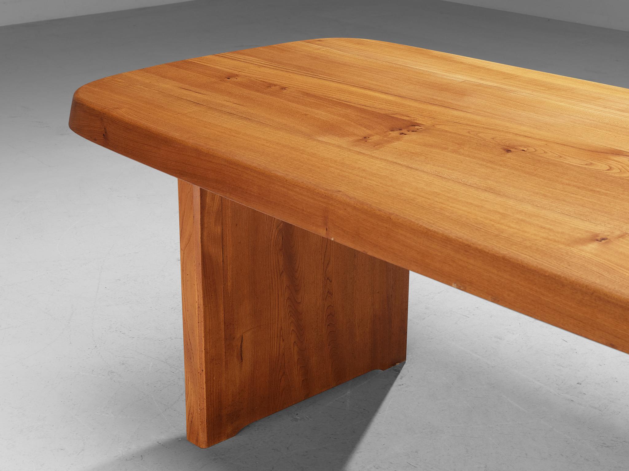 Early Pierre Chapo 'T20A' Dining Table in Solid Elm  For Sale 3