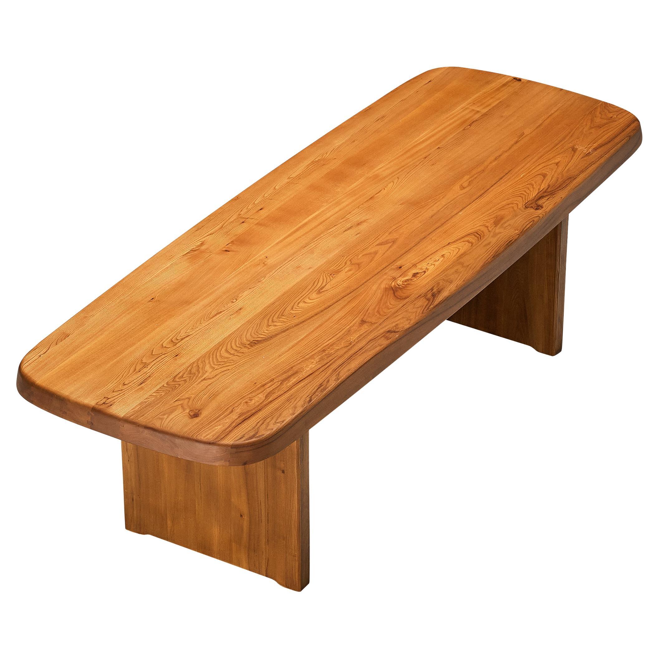 Early Pierre Chapo 'T20A' Dining Table in Solid Elm  For Sale