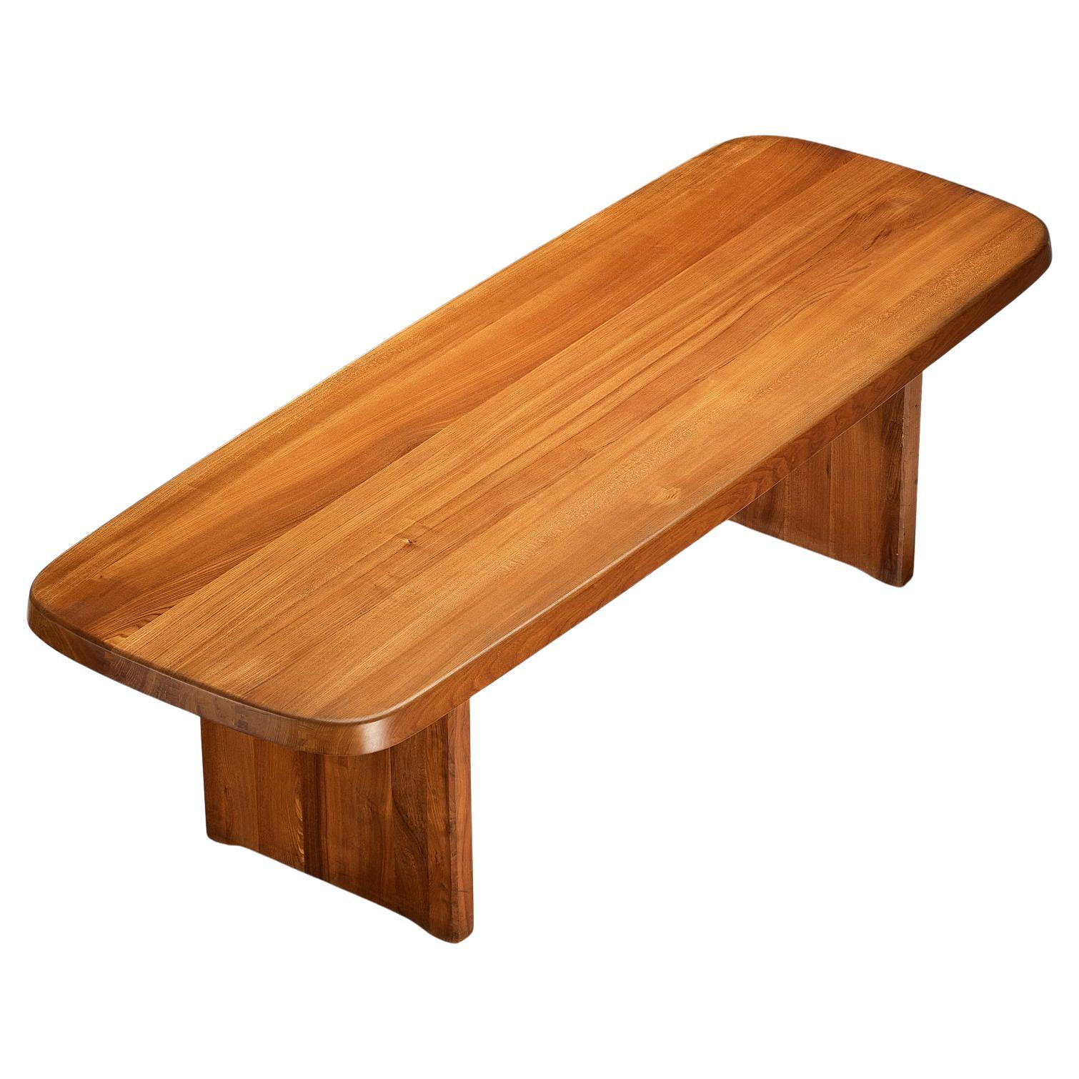 Early Pierre Chapo 'T20A' Dining Table in Solid Elm