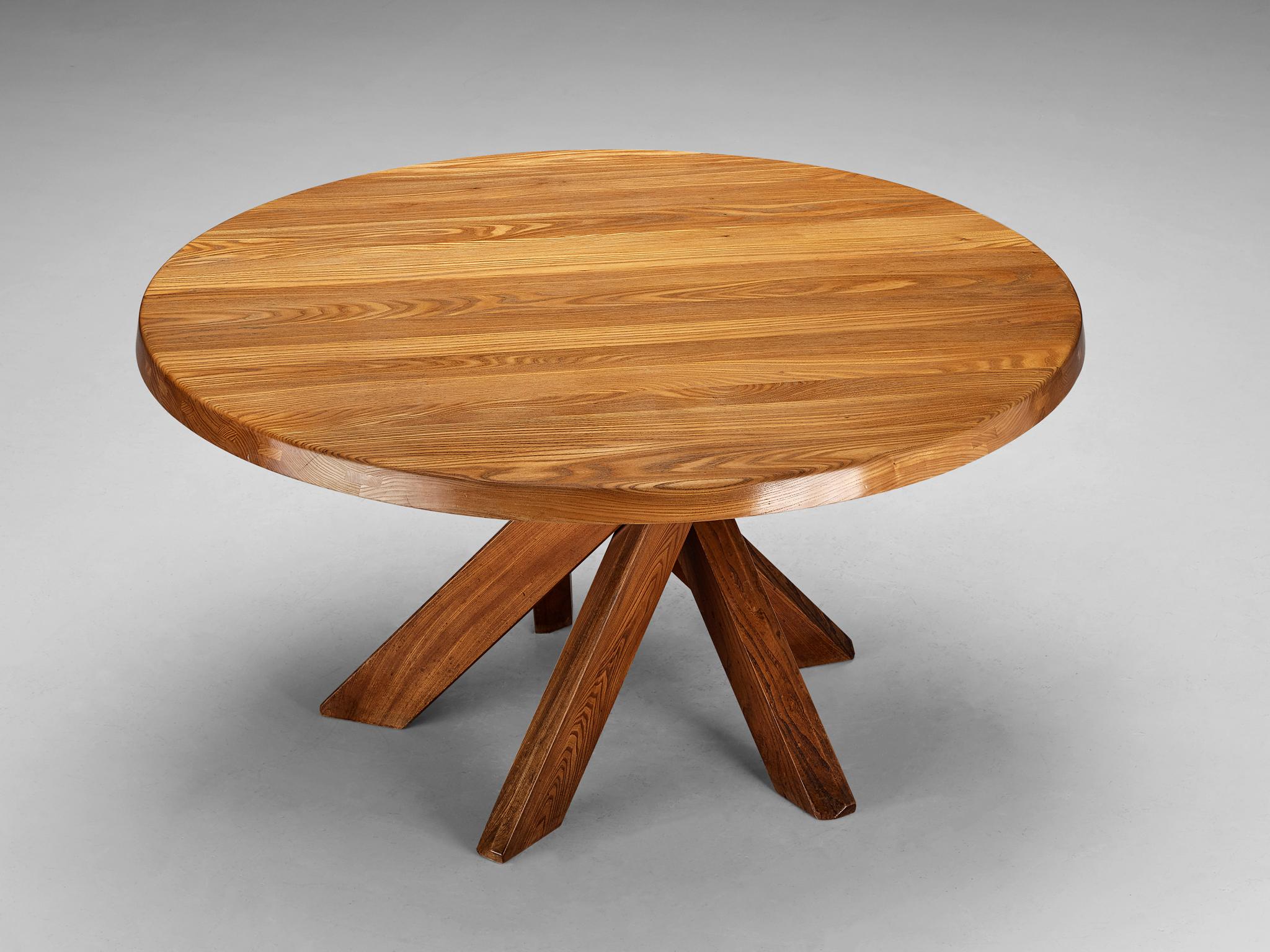 Late 20th Century Early Pierre Chapo 'T21 D' Dining Table in Solid Elm  For Sale