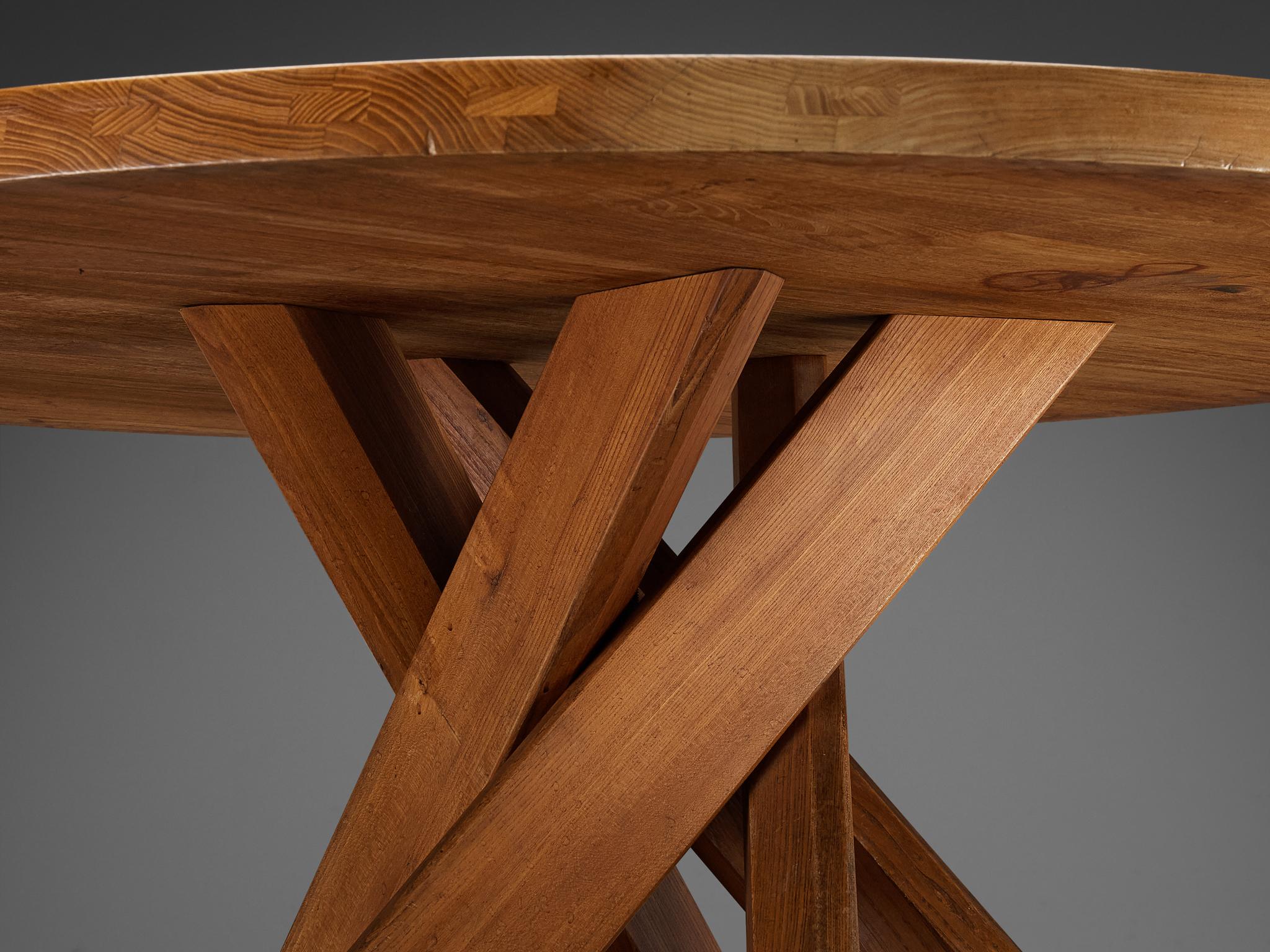 Early Pierre Chapo 'T21 D' Dining Table in Solid Elm  For Sale 2