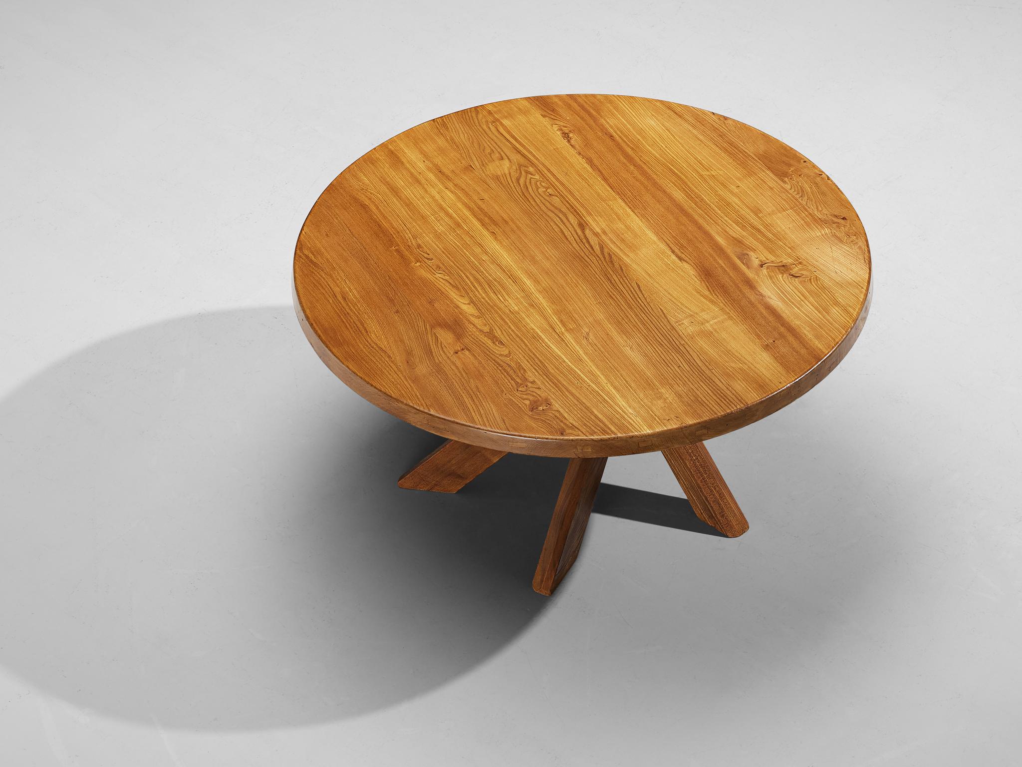 Early Pierre Chapo 'T21 D' Dining Table in Solid Elm  For Sale 3