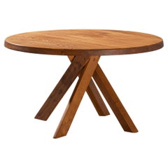 Early Pierre Chapo 'T21C' Dining Table in Solid Elm
