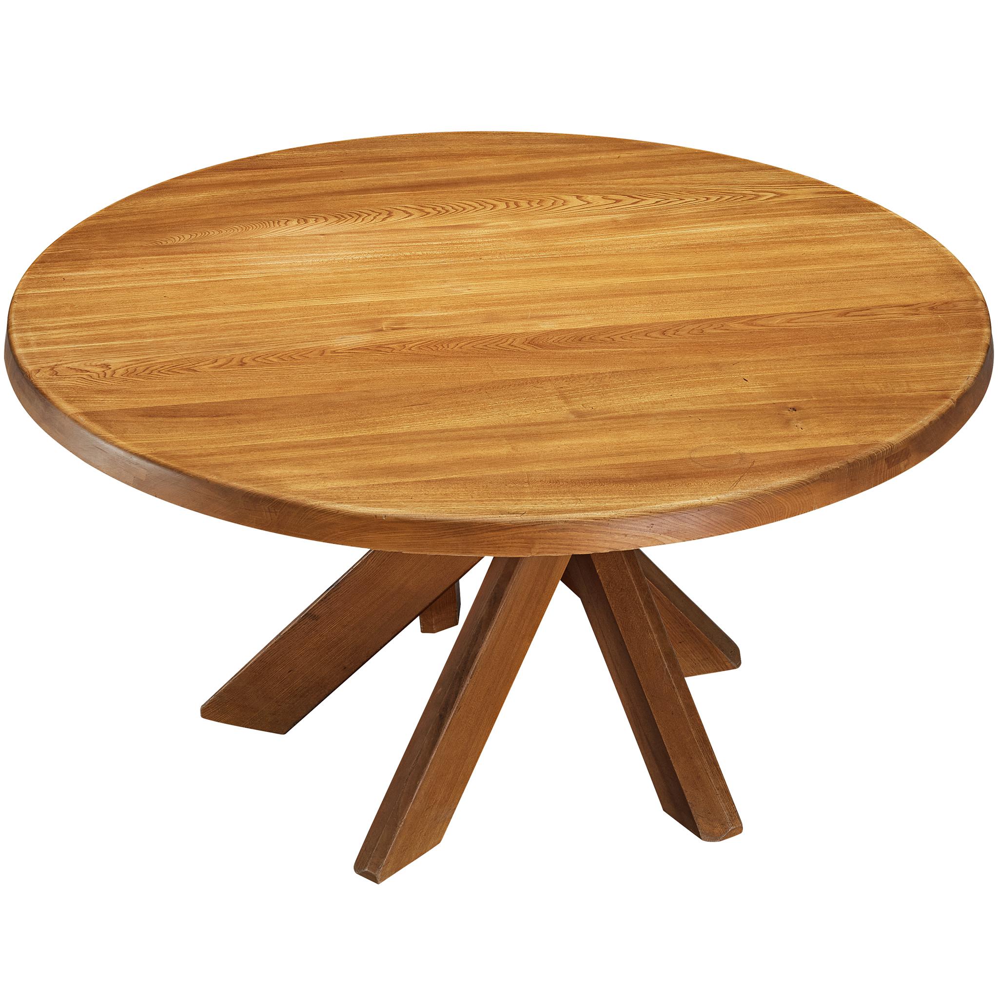 Early Pierre Chapo T21D Dining Table with Afra & Tobia Scarpa Monk Chairs 5