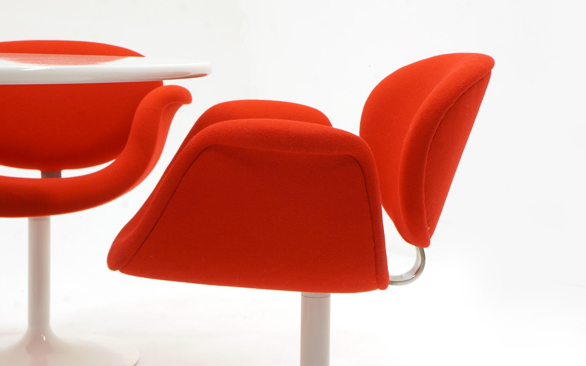 red and white dining chairs