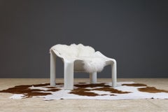 Early Pierre Paulin Lounge Chair F300 for Artifort with Sheepskin, 1967