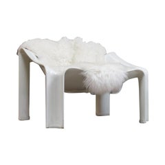 Early Pierre Paulin Lounge Chair F300 for Artifort with Sheepskin, 1967