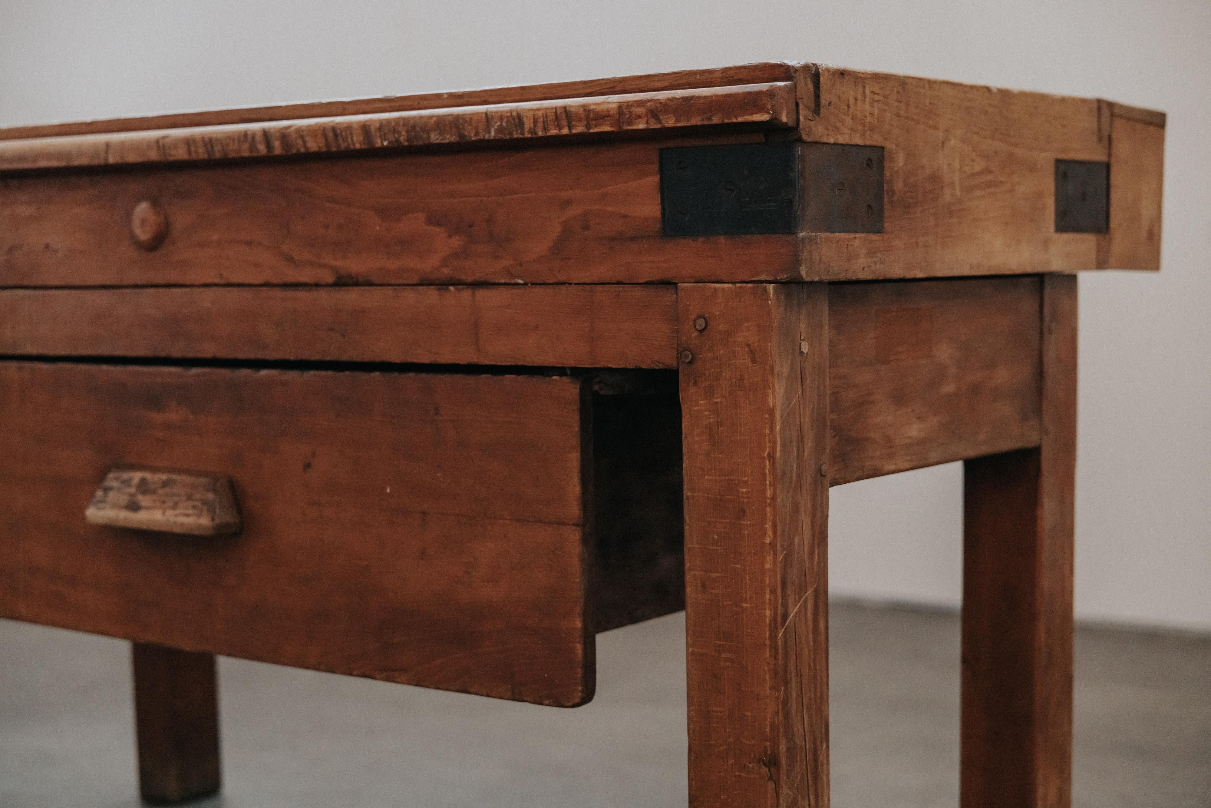 Early Pine Bakery Table From France, Circa 1920 For Sale 4