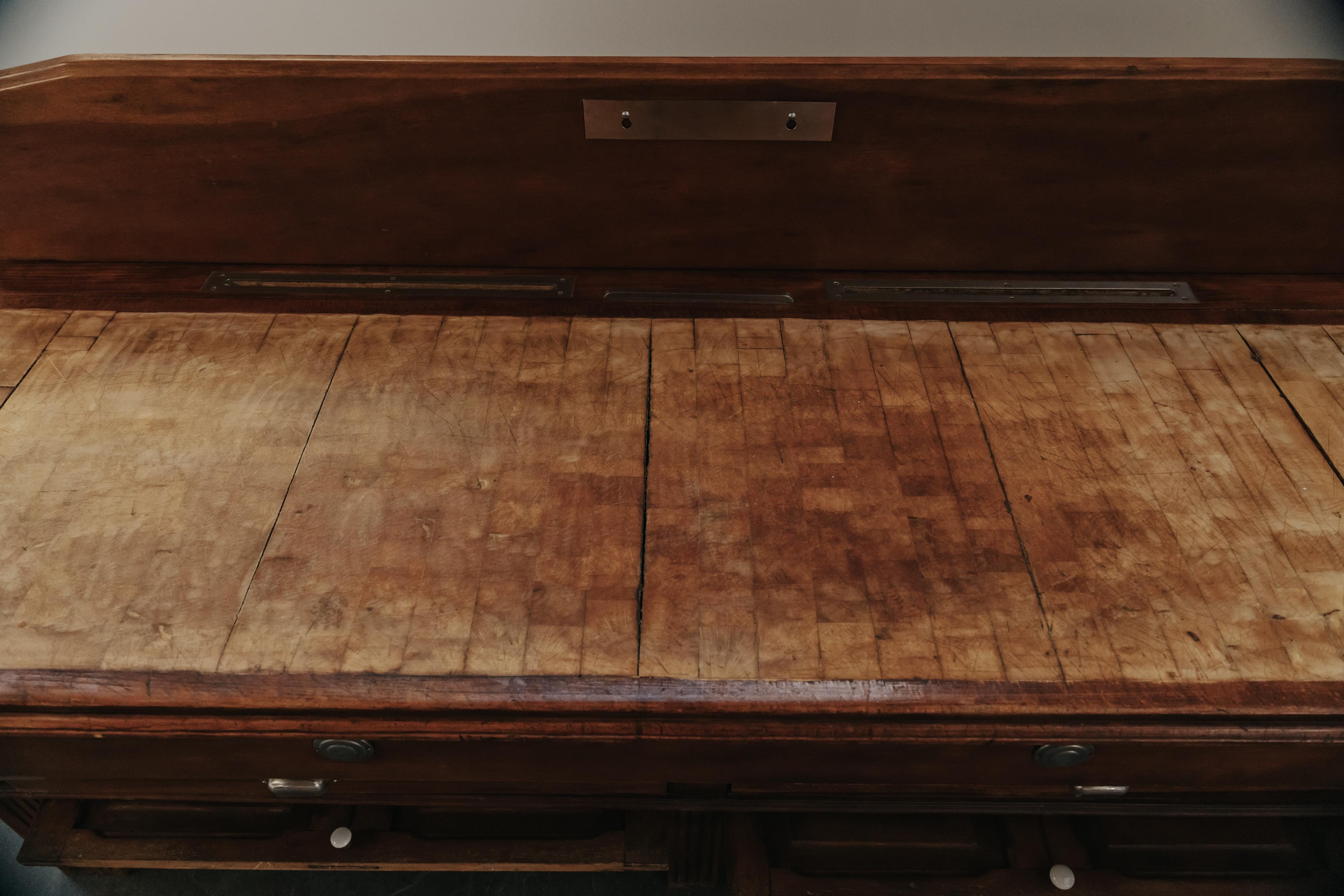 Early Pine Boucherie Table From France, Circa 1920 For Sale 7