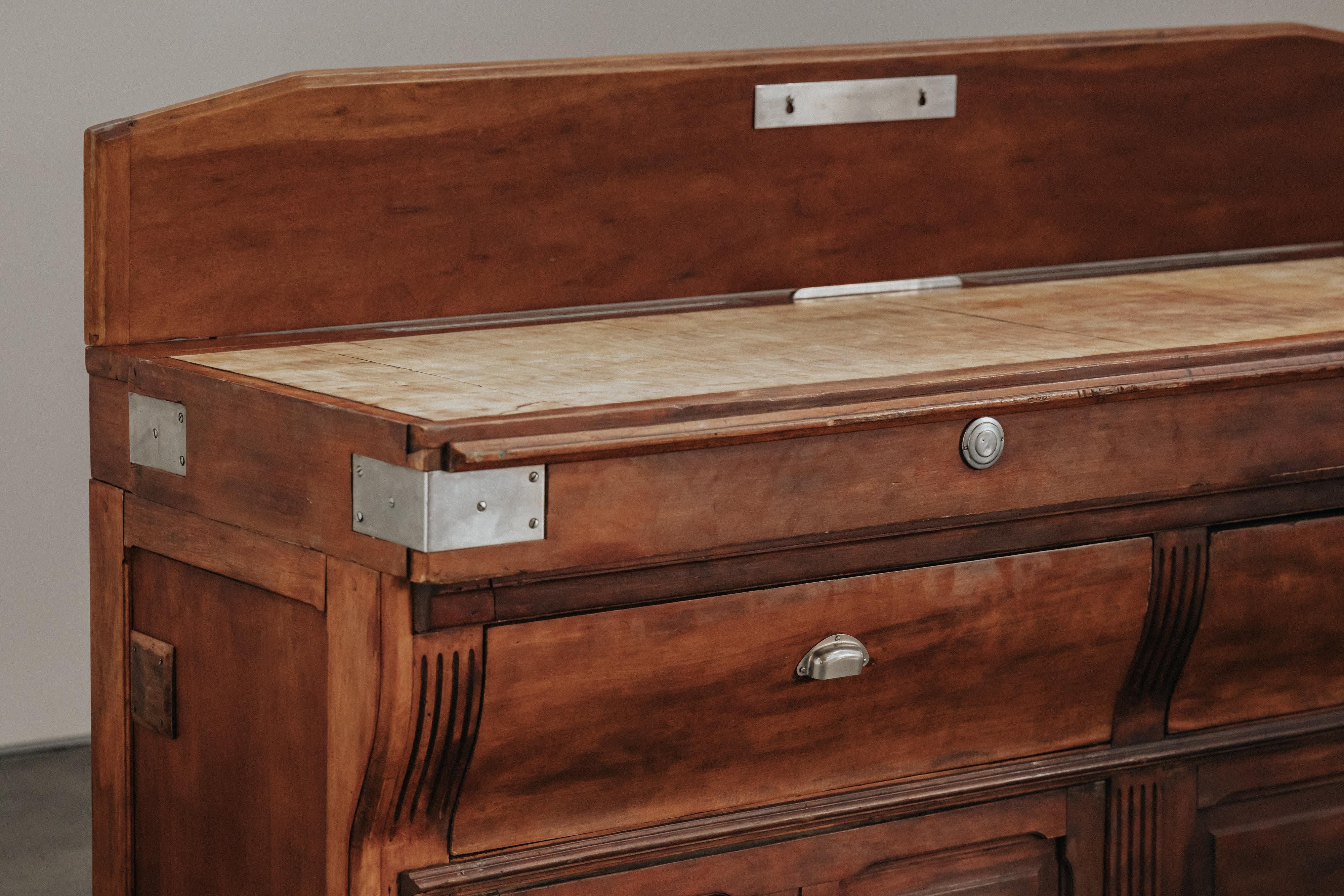 European Early Pine Boucherie Table From France, Circa 1920 For Sale