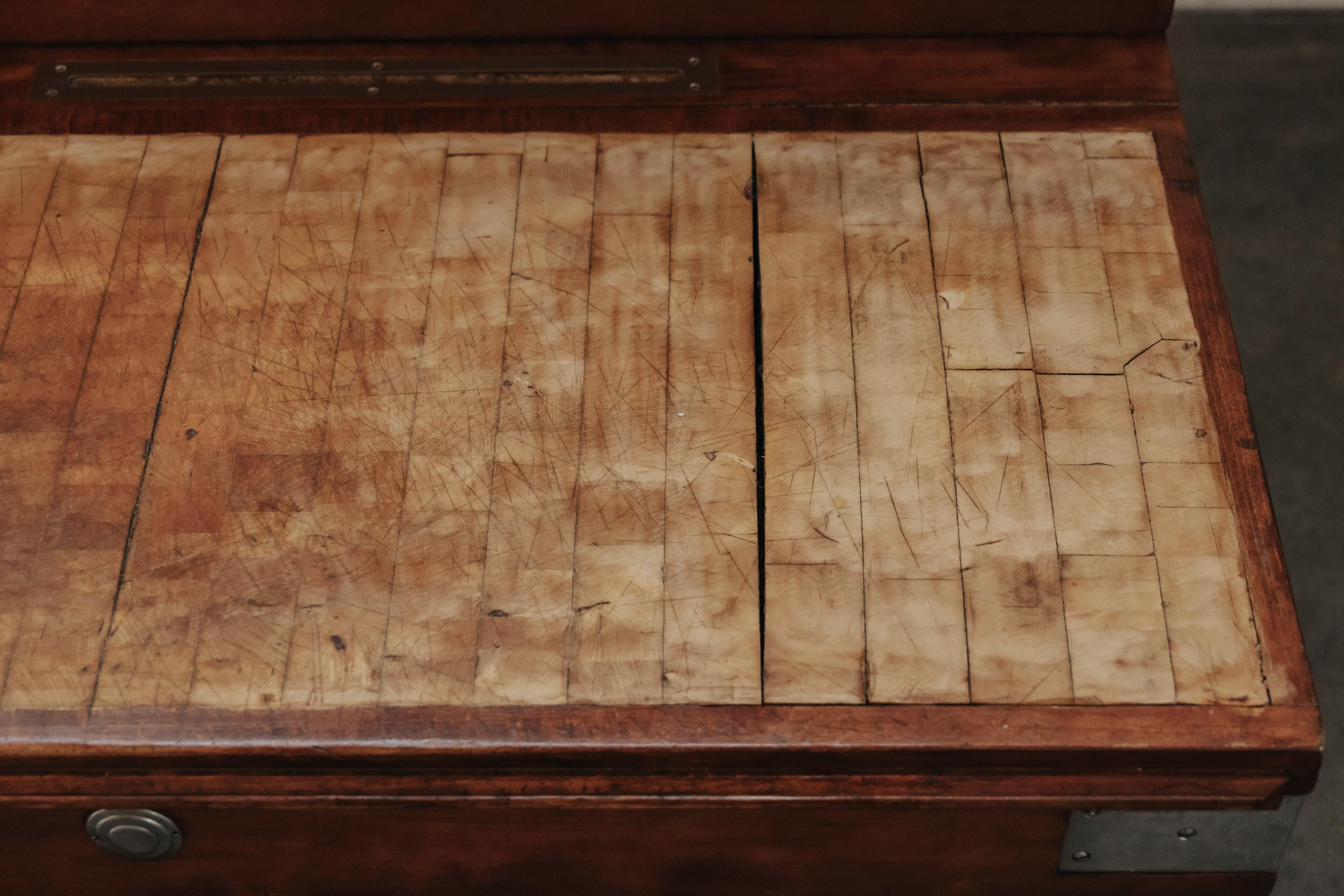 Early Pine Boucherie Table From France, Circa 1920 For Sale 1
