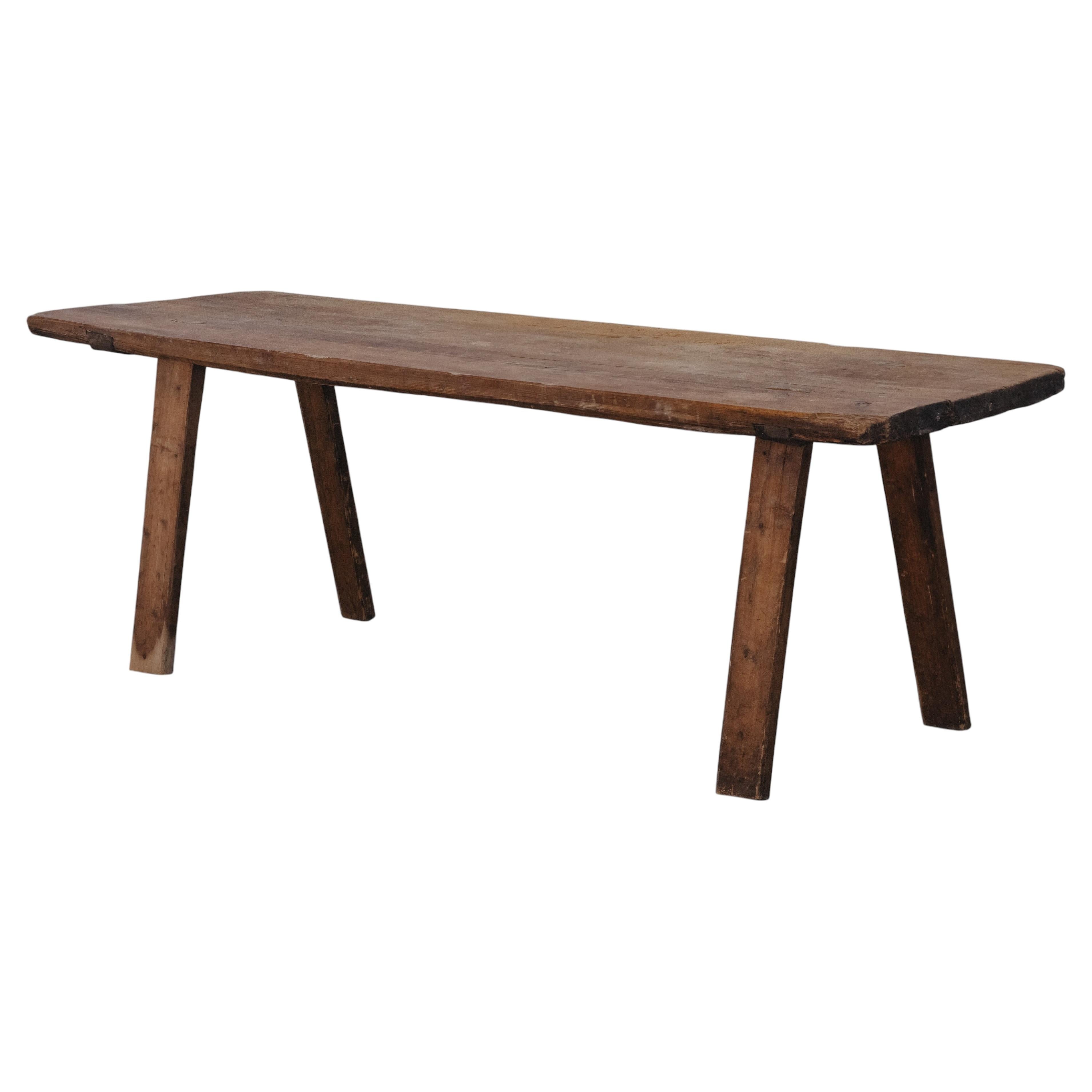 Early Pine Hedna Dining Table From Sweden, Circa 1800