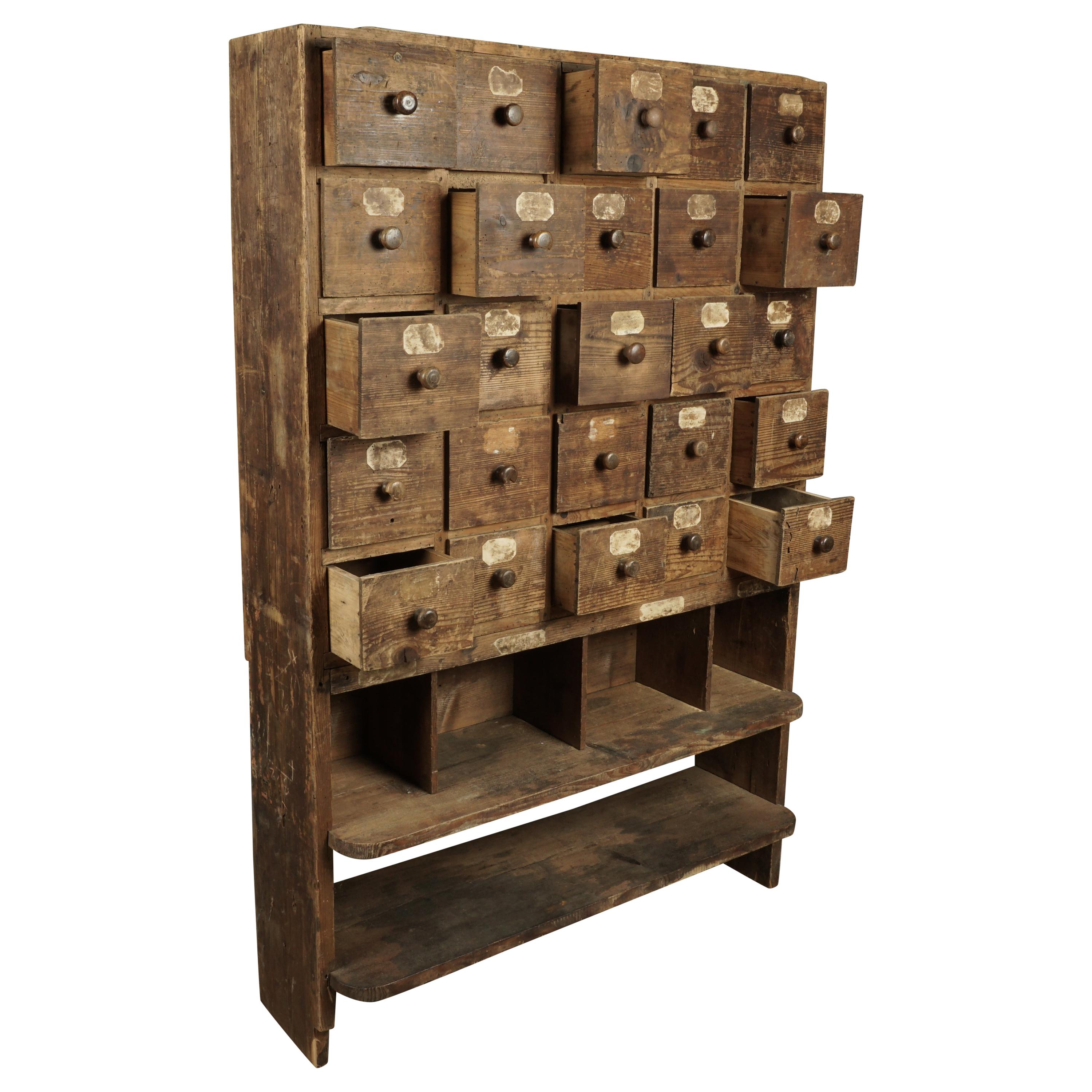 Early Pine Multi Drawer Cabinet from France, circa 1940