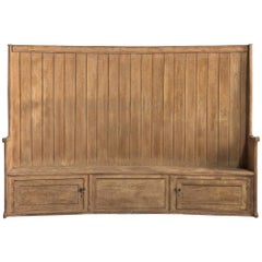 Antique Early Pine Settle, England, circa 1760