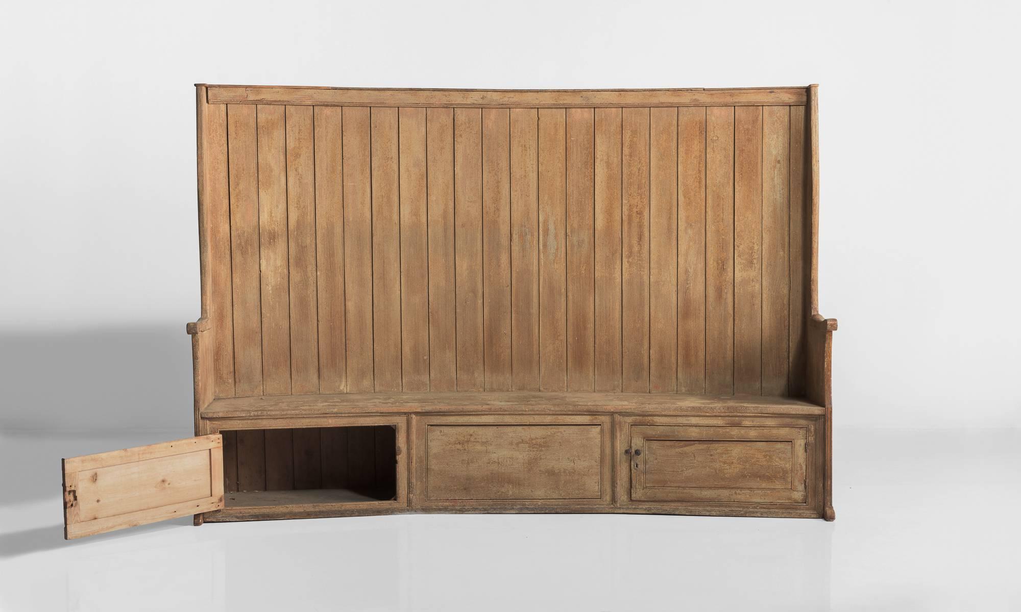 English Early Pine Settle, England, circa 1760