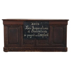Antique Early Pine Shop Counter From France, Circa 1900