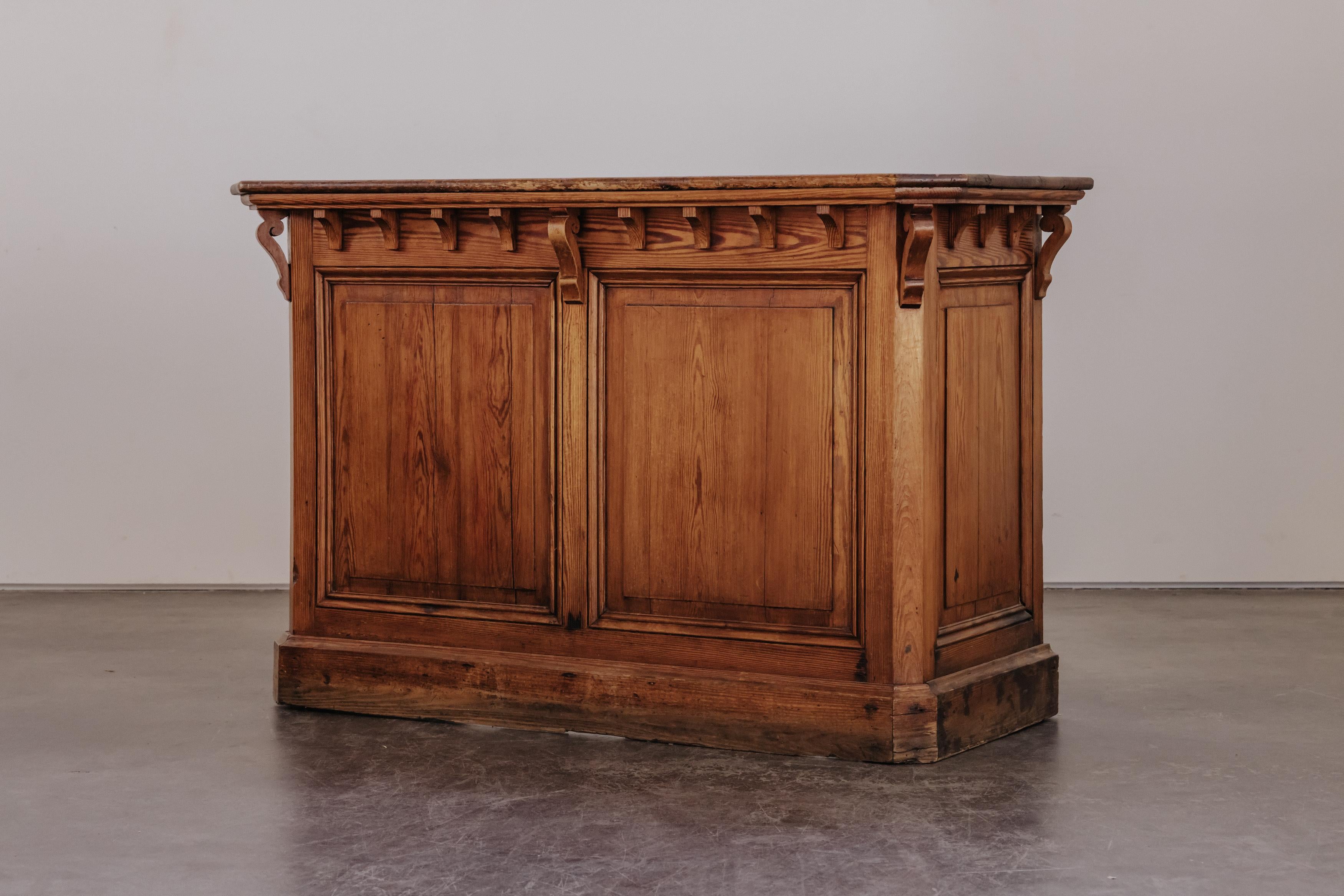 Early Pine Shop Counter From France, Circa 1920 1
