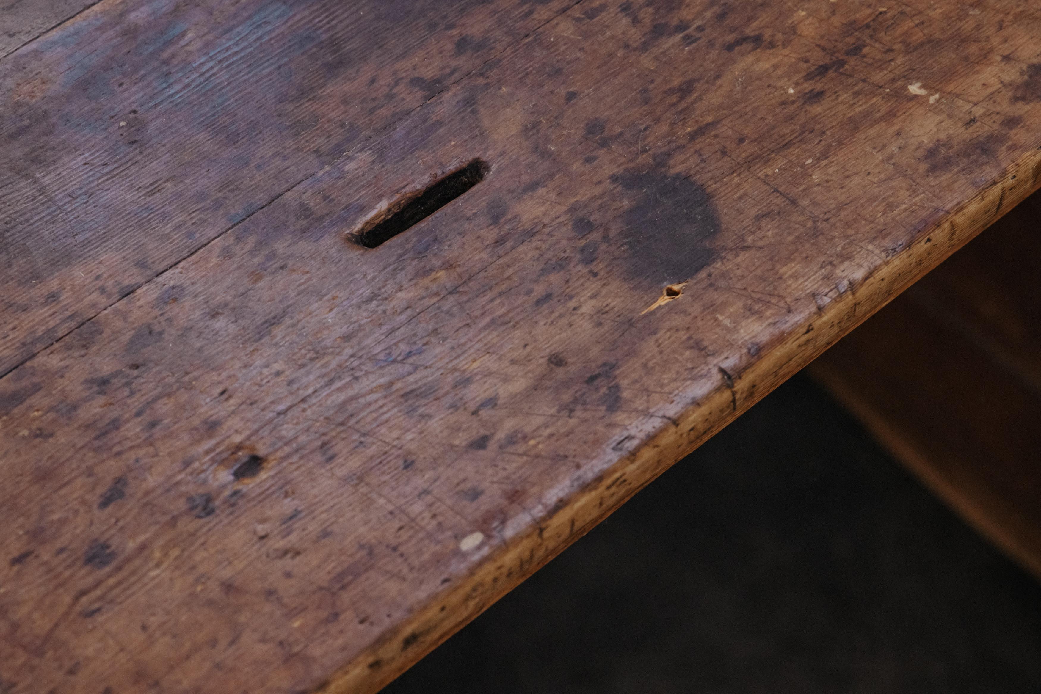Early Pine Shop Counter From France, Circa 1920 2