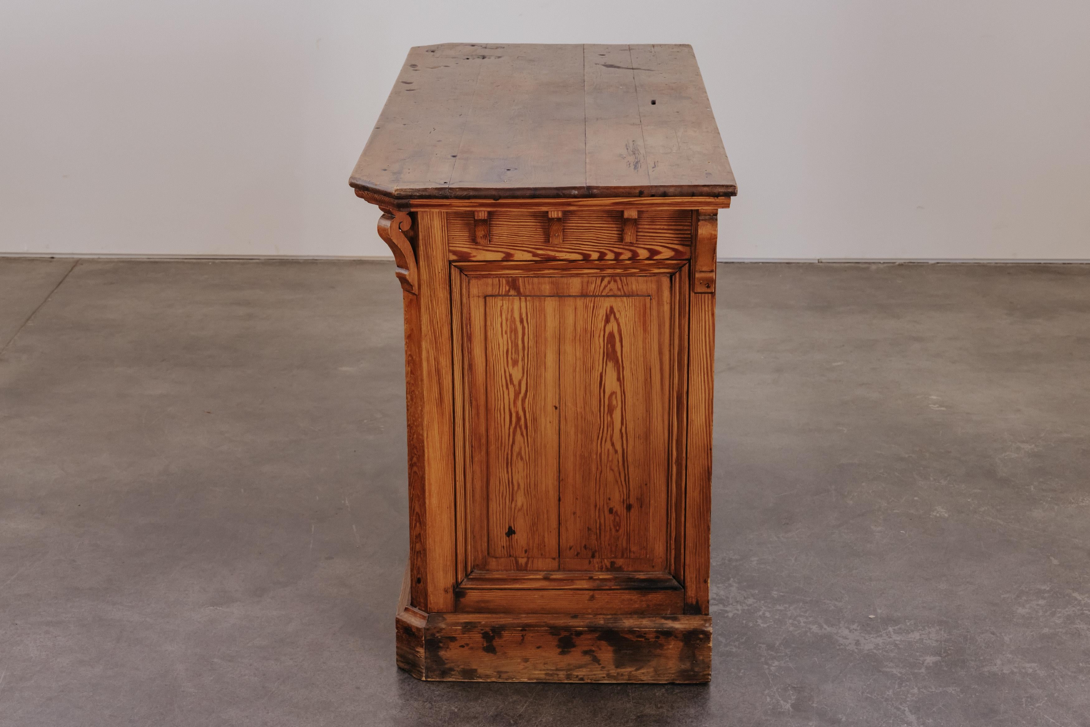 Early Pine Shop Counter From France, Circa 1920 3