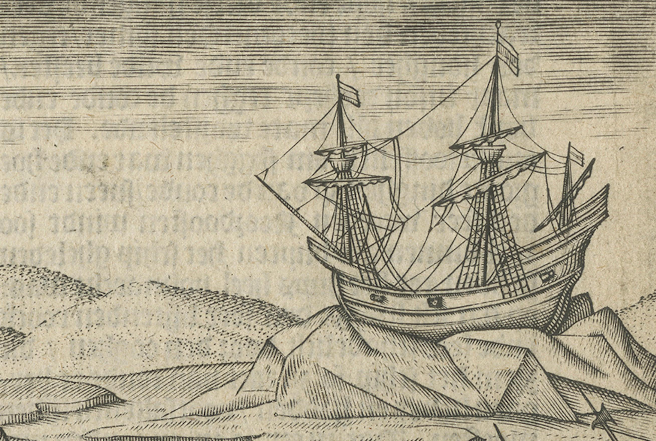 Early Polar Exploration Engraving – Dutch Arctic Camp, 1611