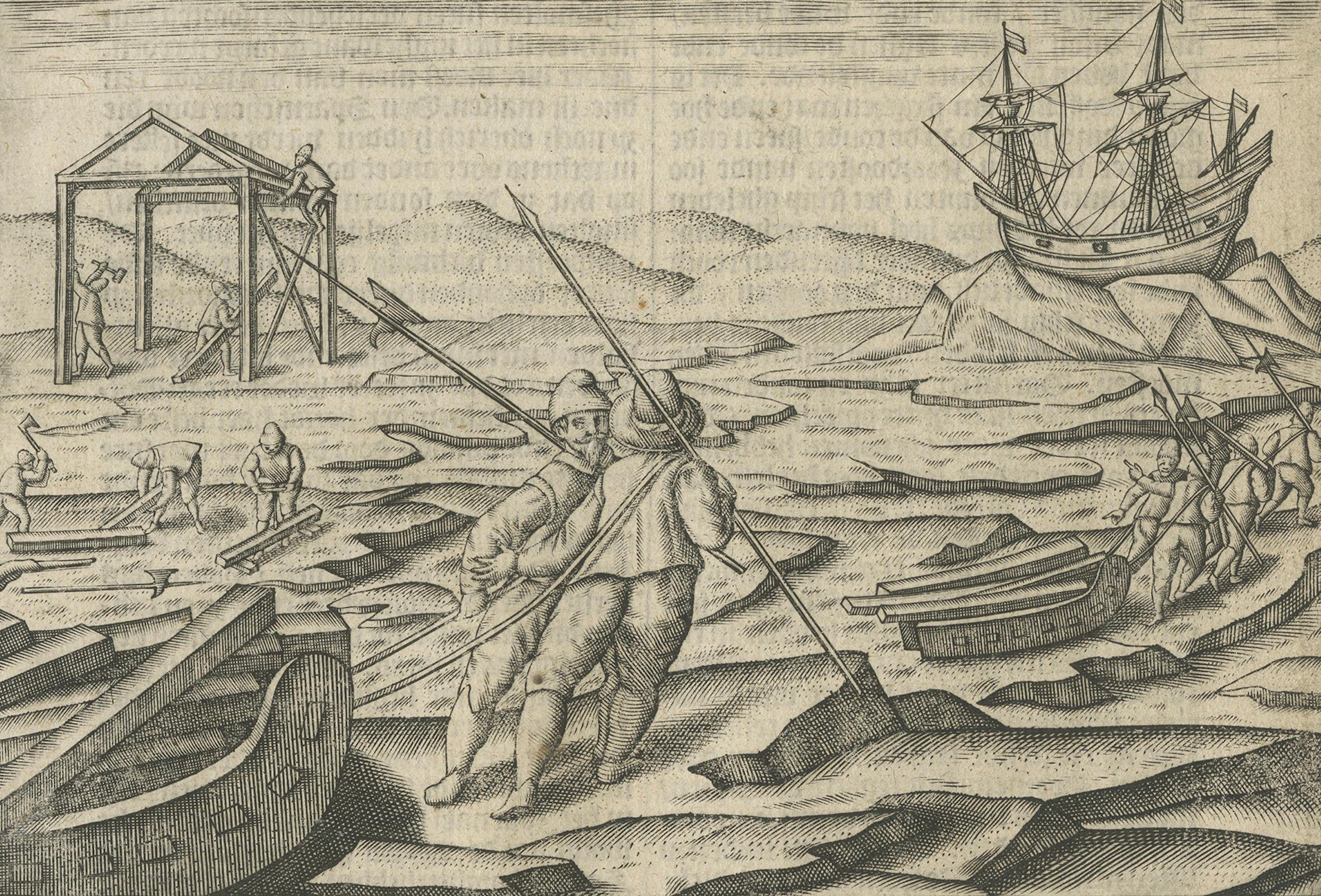 Early Polar Exploration Engraving – Dutch Arctic Camp, 1611