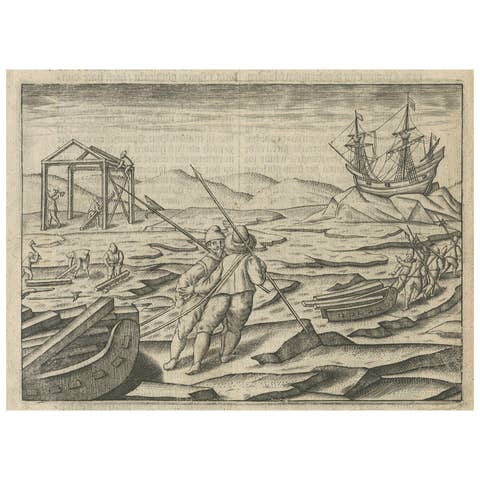 Early Polar Exploration Engraving – Dutch Arctic Camp, 1611