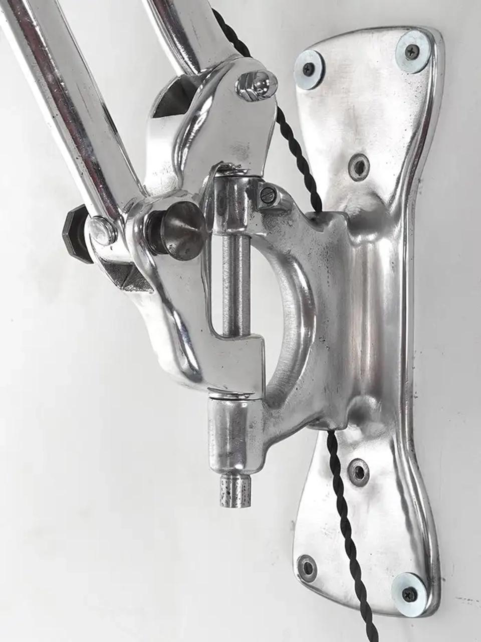 American Early Polished Aluminum Articulating X-Ray Arm Lamp