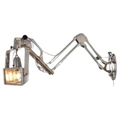 Antique Early Polished Aluminum Articulating X-Ray Arm Lamp #1
