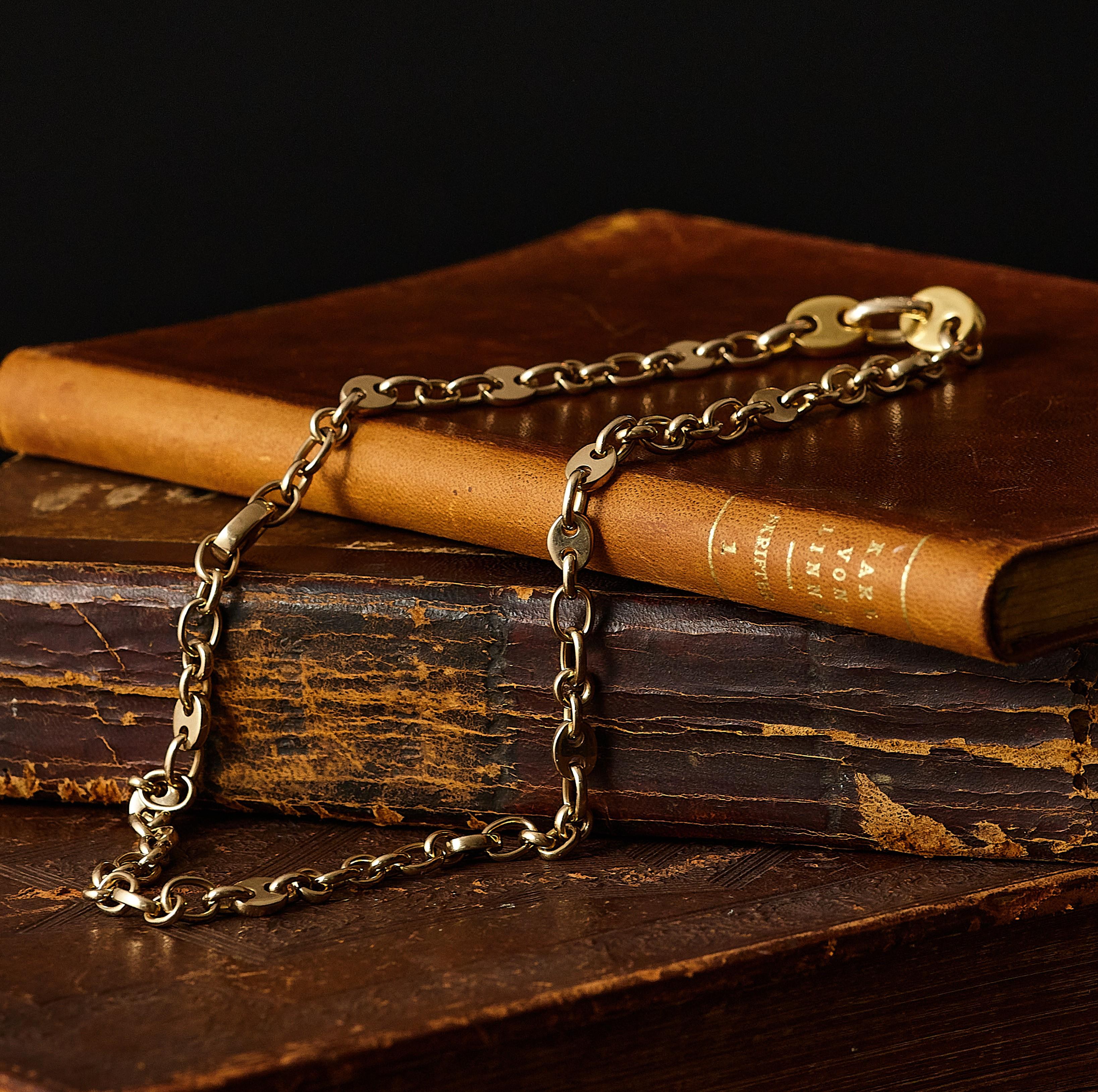 Rétro Collana a catena Marin in oro 18k, primi anni '70, Pomelatto. in vendita