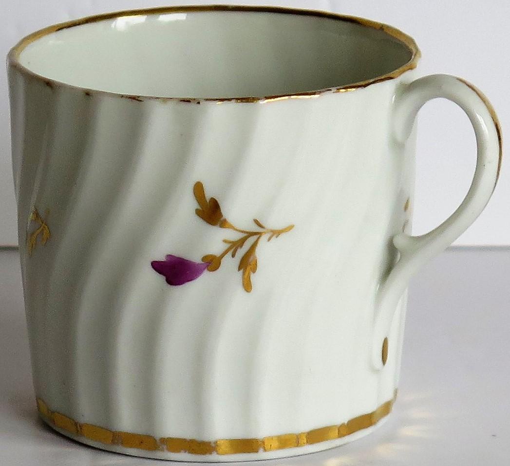 Early Porcelain Coffee Can Possibly Grainger Hand Painted and Gilded, circa 1800 3