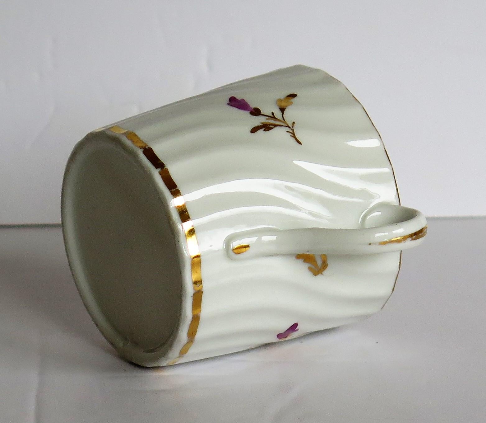 Early Porcelain Coffee Can Possibly Grainger Hand Painted and Gilded, circa 1800 4