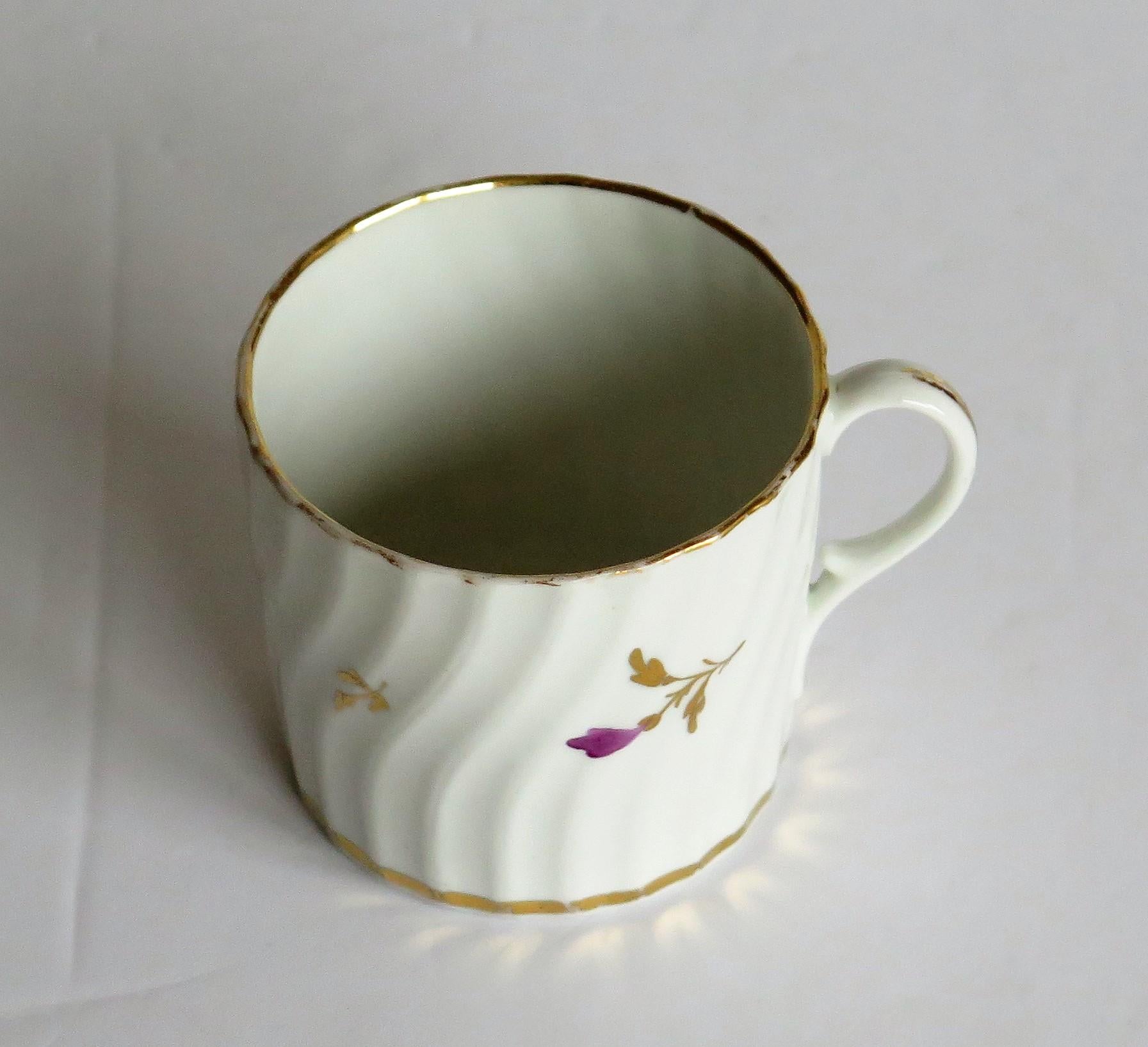 Early Porcelain Coffee Can Possibly Grainger Hand Painted and Gilded, circa 1800 5