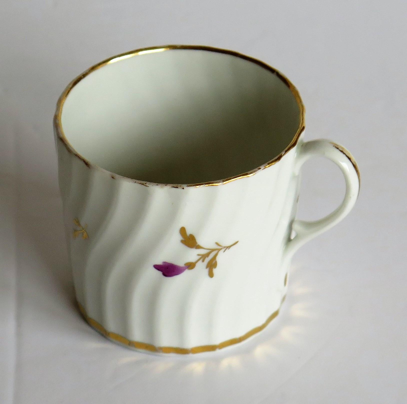 Early Porcelain Coffee Can Possibly Grainger Hand Painted and Gilded, circa 1800 6