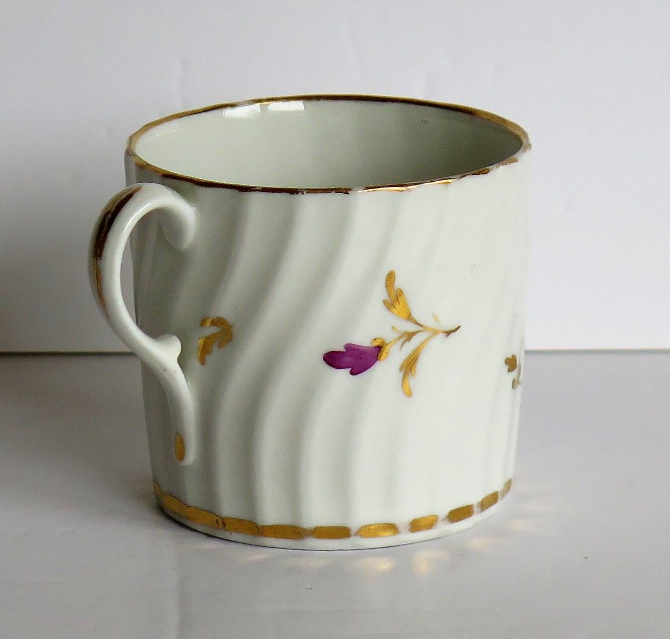 Georgian Early Porcelain Coffee Can Possibly Grainger Hand Painted and Gilded, circa 1800