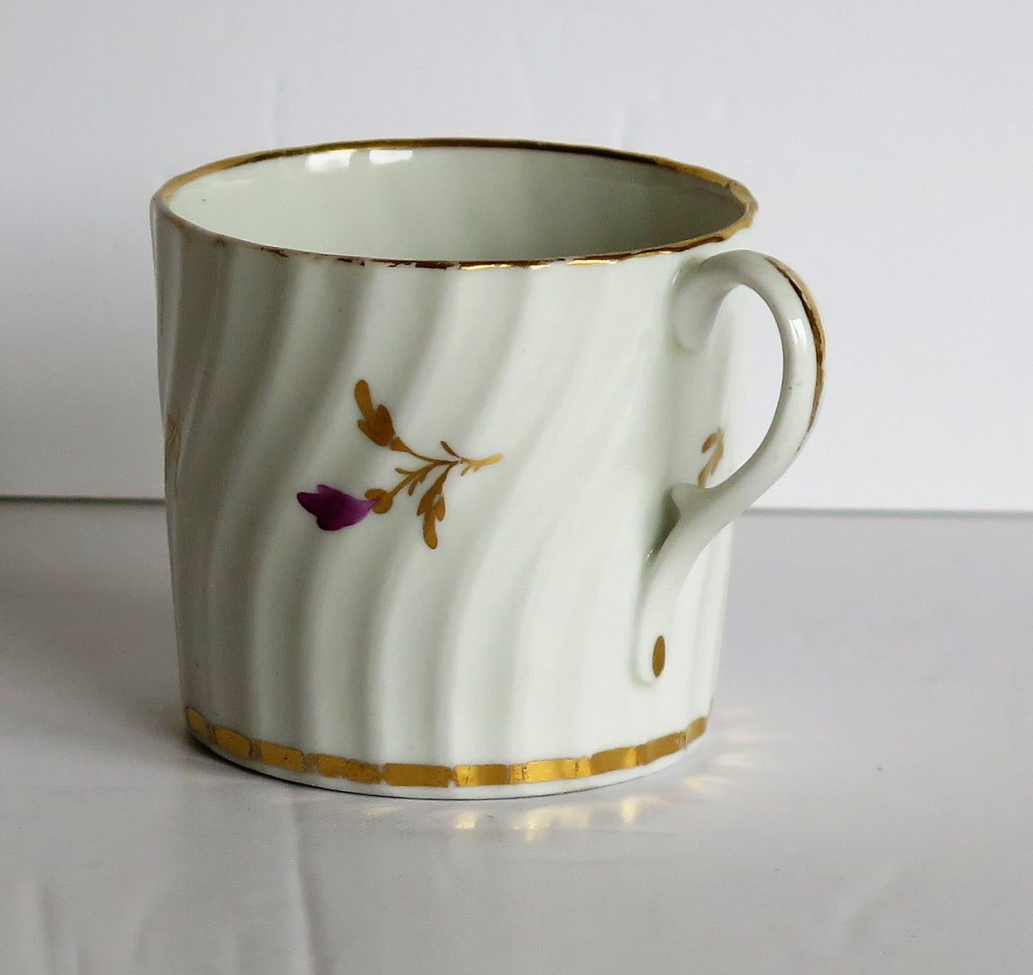 Early Porcelain Coffee Can Possibly Grainger Hand Painted and Gilded, circa 1800 1