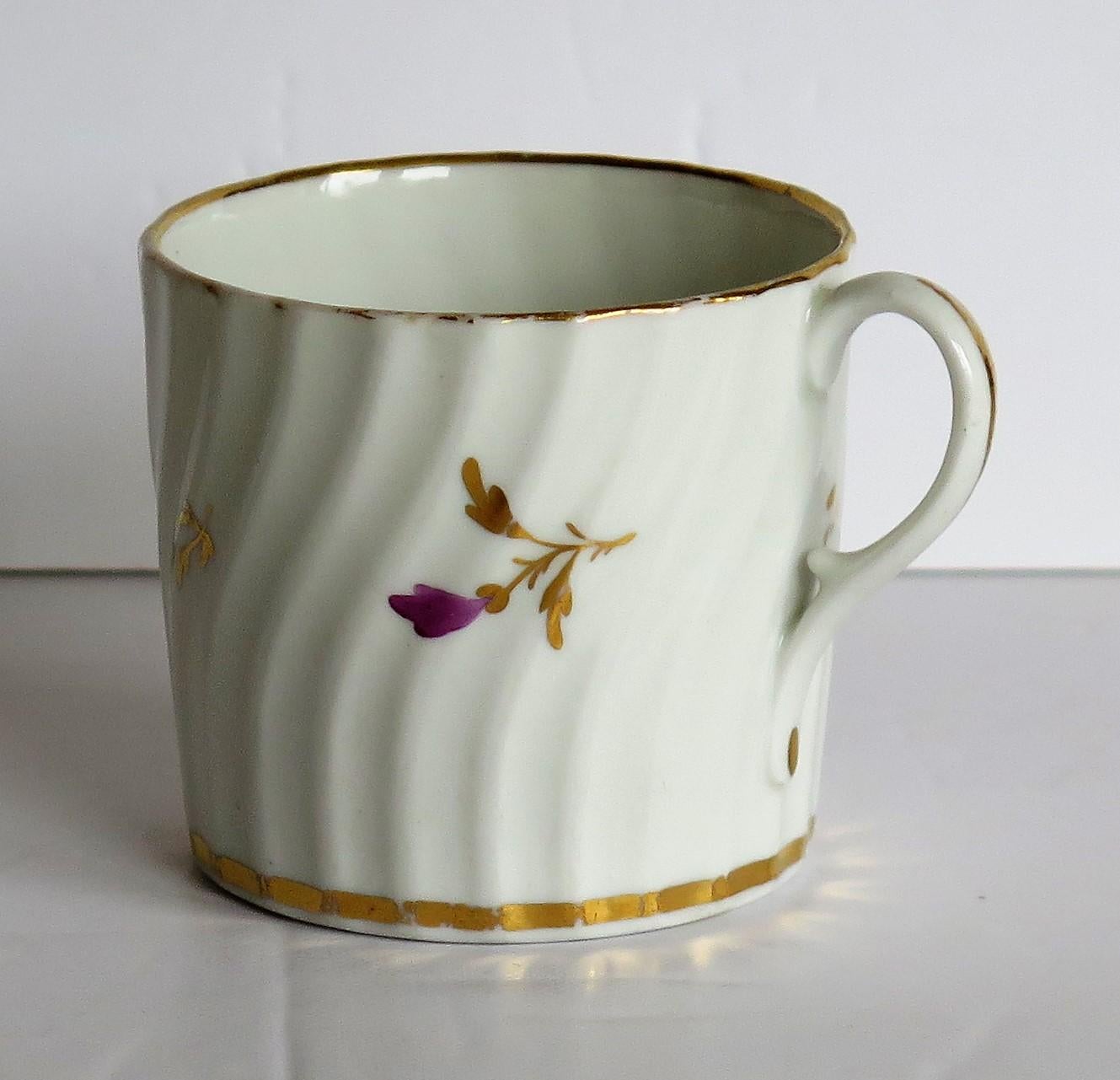 Early Porcelain Coffee Can Possibly Grainger Hand Painted and Gilded, circa 1800 2
