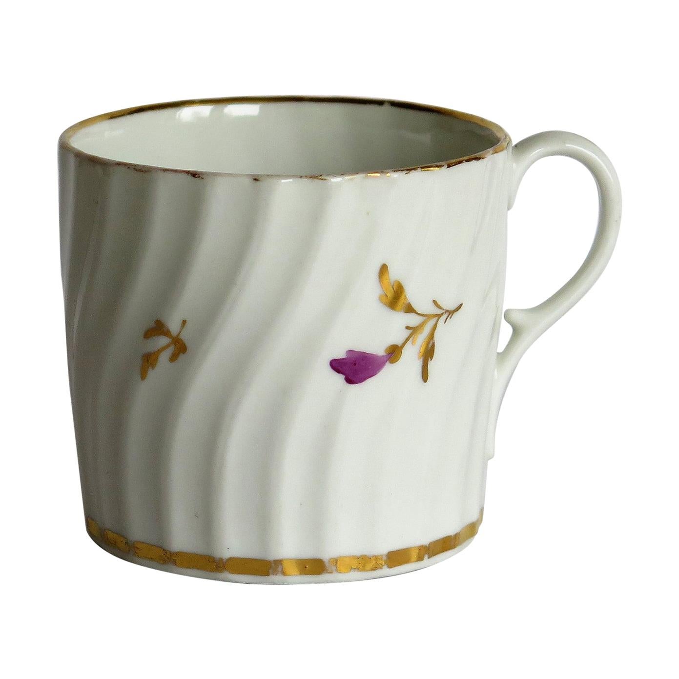 Early Porcelain Coffee Can Possibly Grainger Hand Painted and Gilded, circa 1800