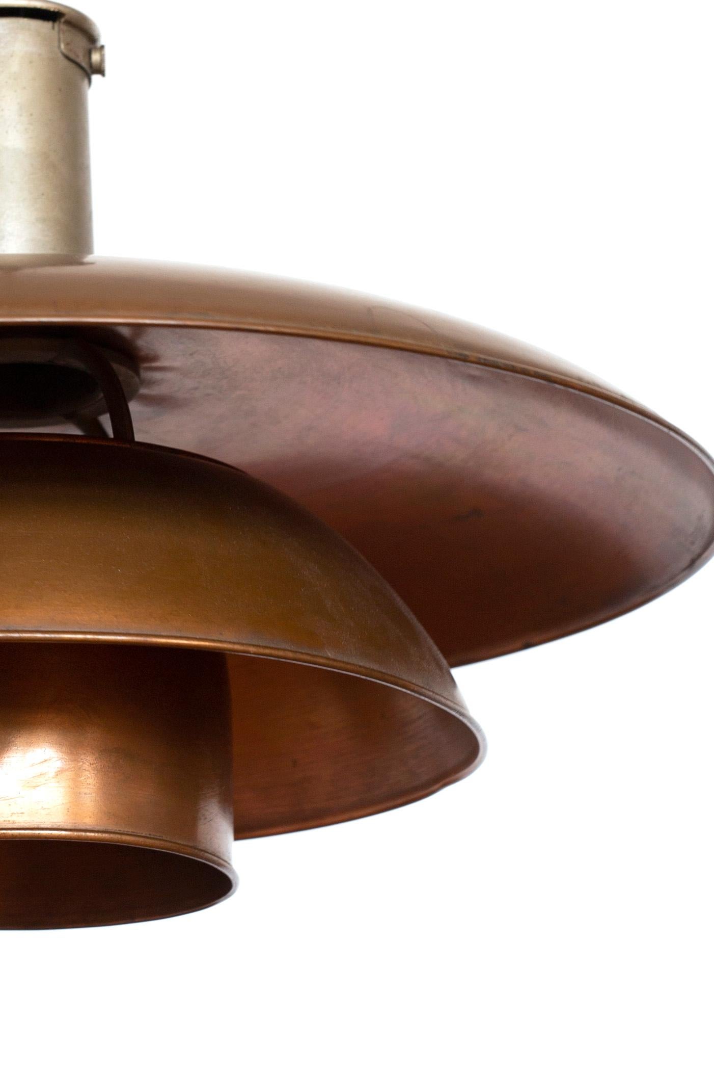 20th Century Early Poul Henningsen 4/4 Copper Ceiling Lamp, 1926 For Sale