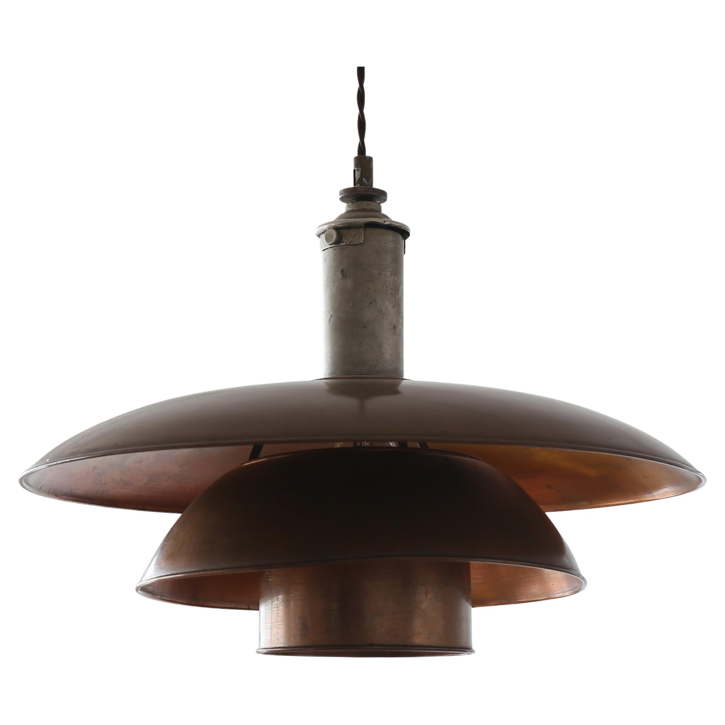 Early Poul Henningsen 4/4 Copper Ceiling Lamp, 1926 For Sale