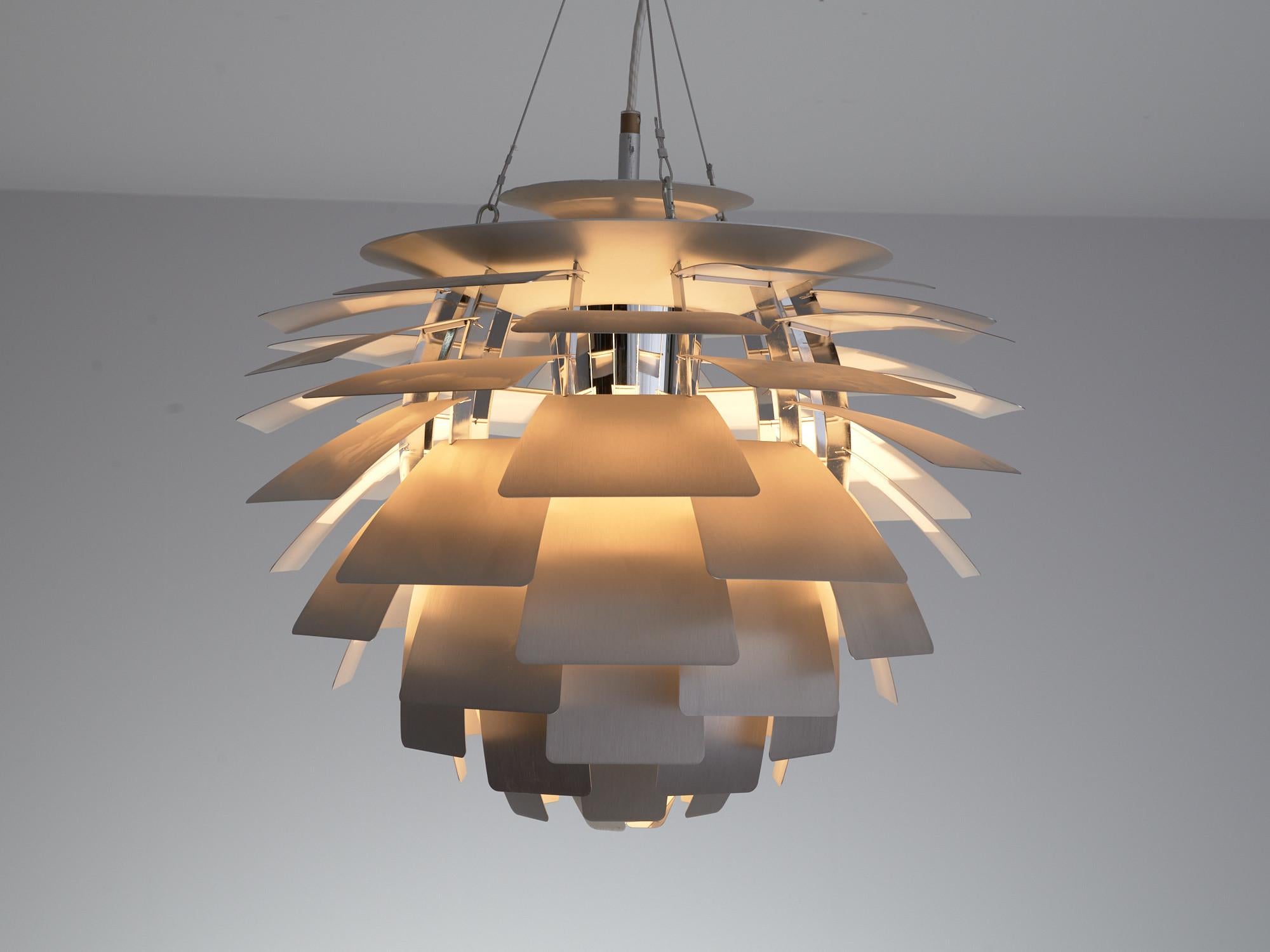 Poul Henningsen for Louis Poulsen, 'PH-Artichoke' pendant, stainless steel Denmark, design 1957, production 1970s.

The Artichoke pendant is an all time favorite in the lighting design. This iconic pendant, designed by Poul Henningsen, displays