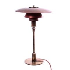 Early Poul Henningsen Table Lamp in Brass with Copper Shades, 1927-1928