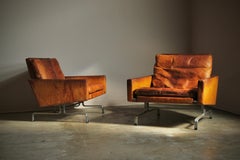 Early Poul Kjaerholm "PK31" Leather Easy Chairs for E. Kold Christensen, 1950s