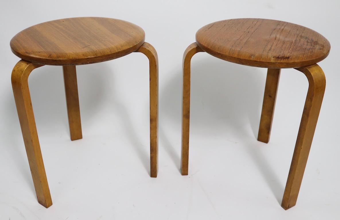 Early Pair of Tables by Aalto In Fair Condition In New York, NY