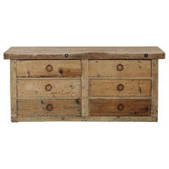 Early Primitive Oak Chest Of Drawers From Italy, Circa 1850