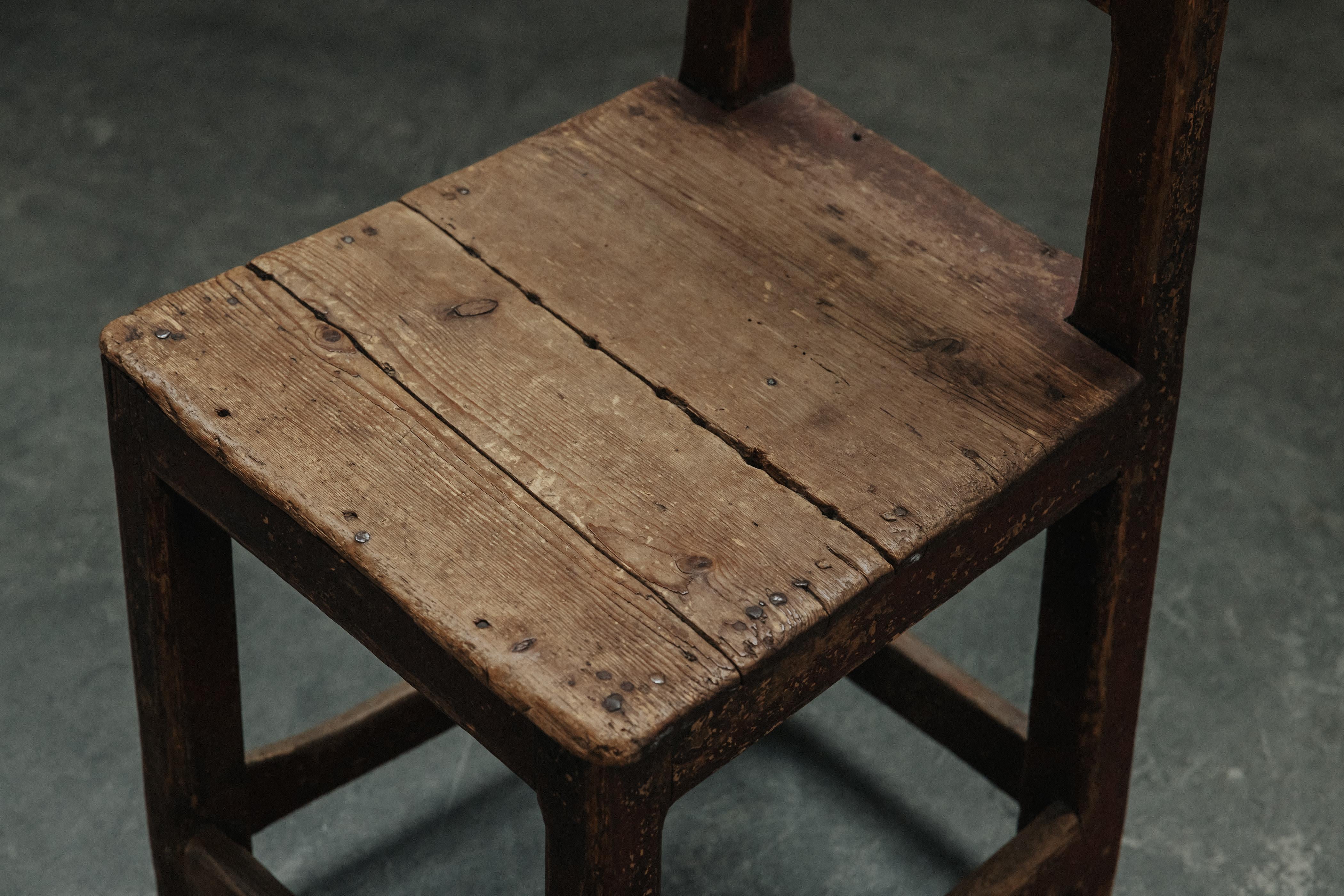 Early Primitive Pine Chair From Sweden, Circa 1800 For Sale 2