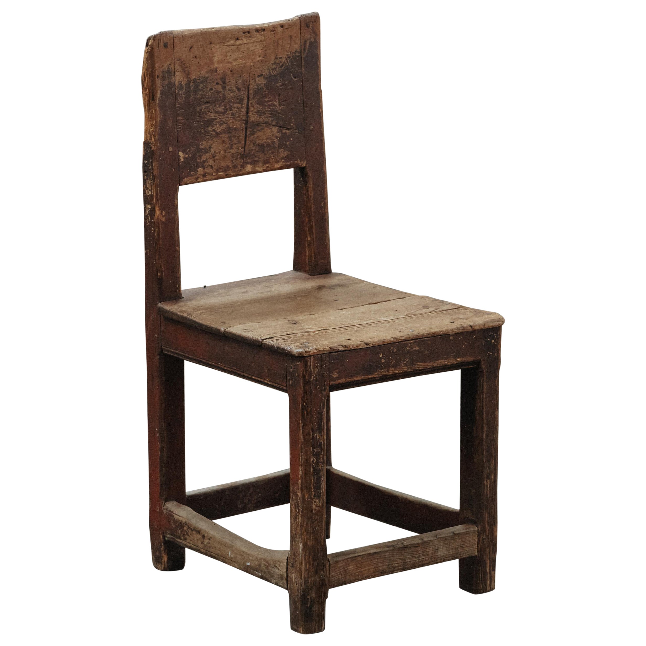 Early Primitive Pine Chair From Sweden, Circa 1800 For Sale