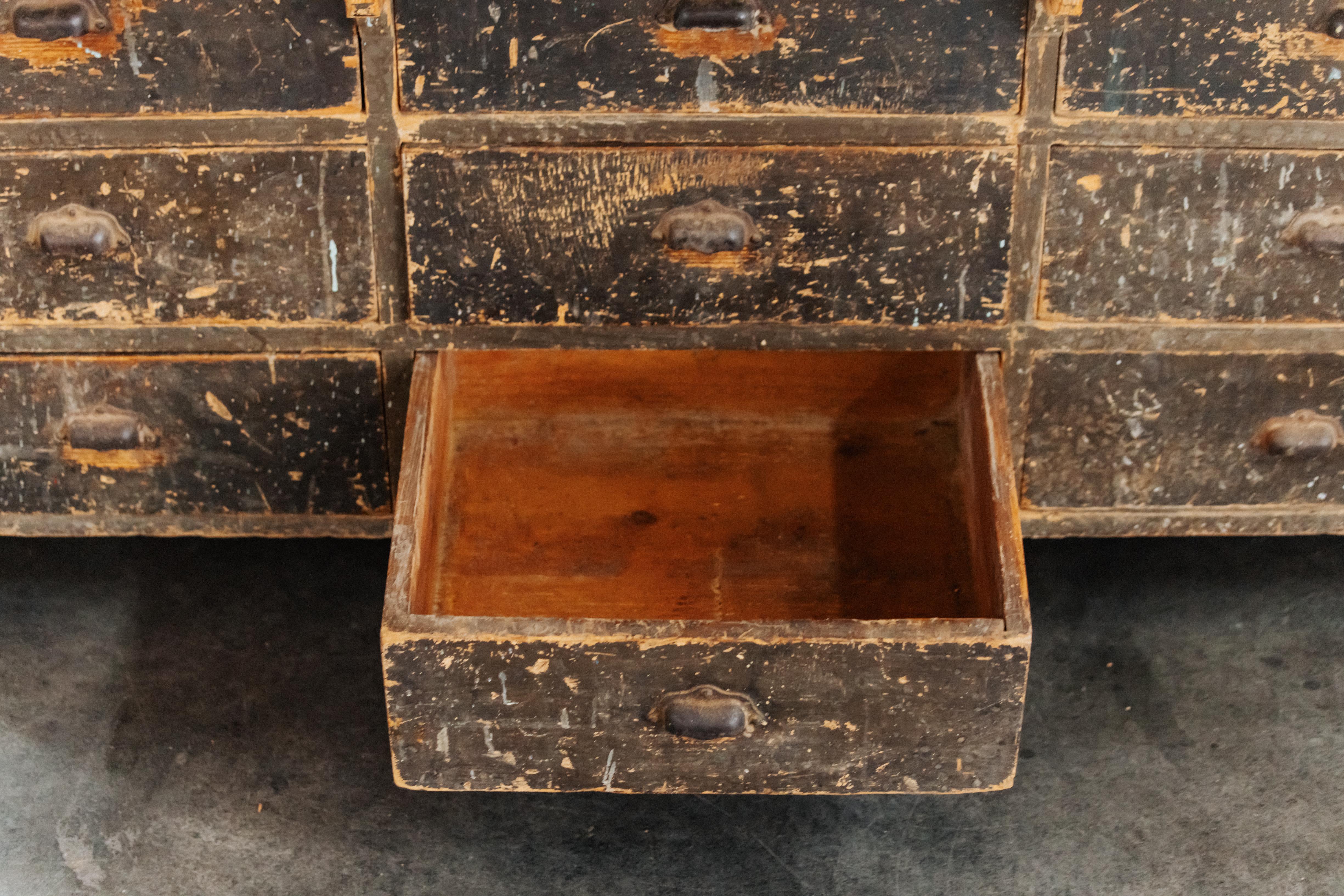 Mid-20th Century Early Primitive Work Cabinet From France, Circa 1940 For Sale
