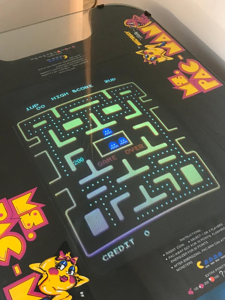 Early Production 1st Generation Ms. PacMan Cocktail Table with