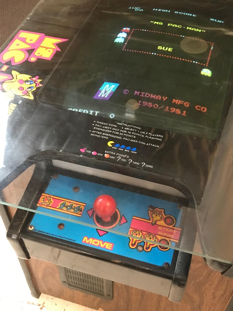 Early Production 1st Generation Ms. PacMan Cocktail Table with